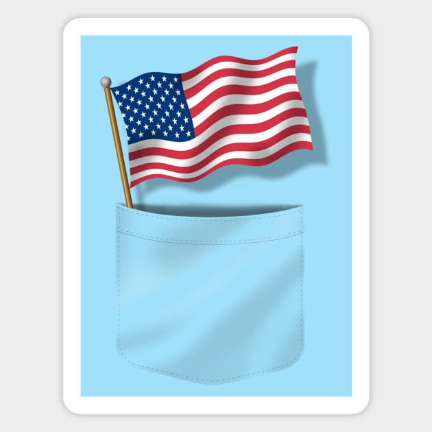 Fake Pocket USA Flag Magnet by davidroland